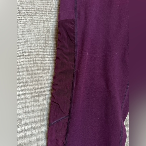 Fabletics Mila pocket 3/4 leggings burgundy maroon women’s cropped mesh XS - Picture 6 of 6